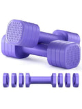 Detachable pink dumbbell set with slim fit design for women's fitness and body shaping exercises