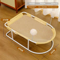 Large fabric cat kennel with breathable bracket framework in grey colour