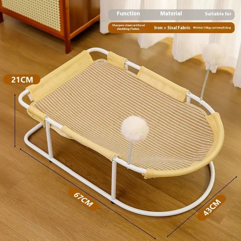 Large fabric cat kennel with breathable bracket framework in grey colour