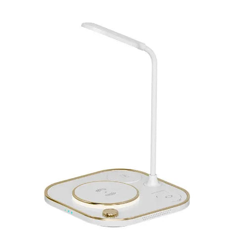 15W wireless magnetic charger with desk lamp base and Type-C cable in black, green, or white