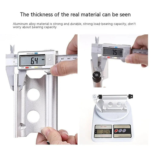 Silver metal bicycle front fork quick release fixing clip showing free size design