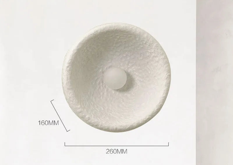 Japanese-style minimalist wall lamp with resin shade in three diameter sizes