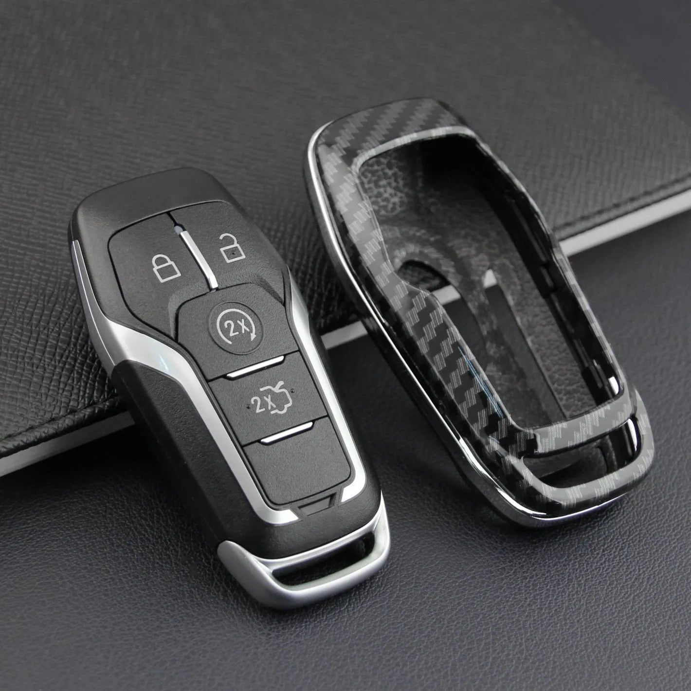 Plastic protective shell for car remote control keys showing single shell design