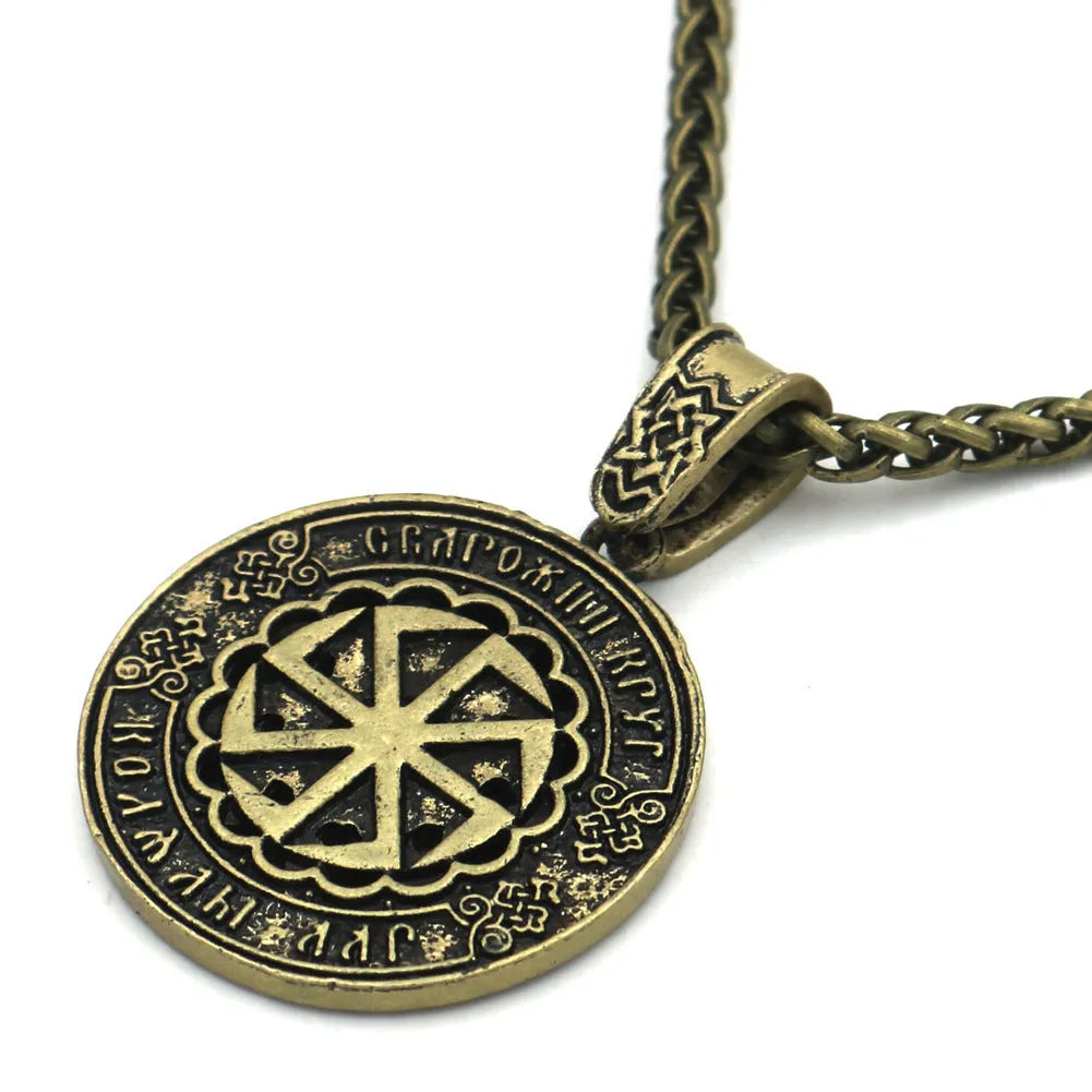 Lunavin ODing logo necklace with Nordic myth pendant on snake bones chain