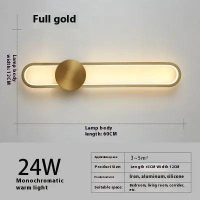 Modern minimalist iron wall lamp with 60cm diameter and warm LED light