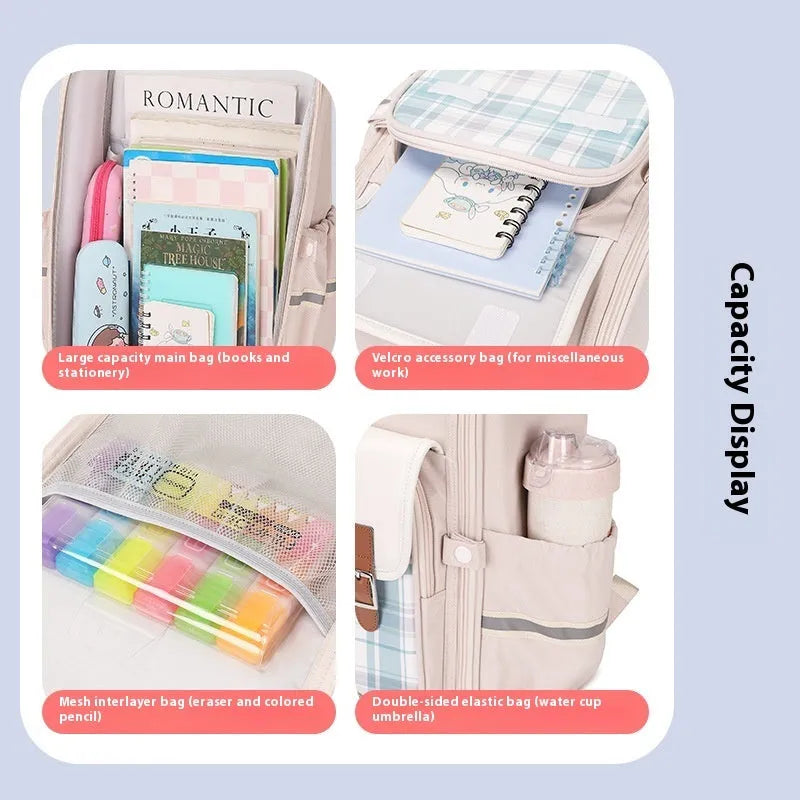 Oxford cloth student schoolbag in multiple colour options for grades 5-6