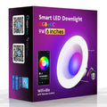 Smart WiFi Bluetooth RGBW colour changing ceiling lamp with remote control on a white background