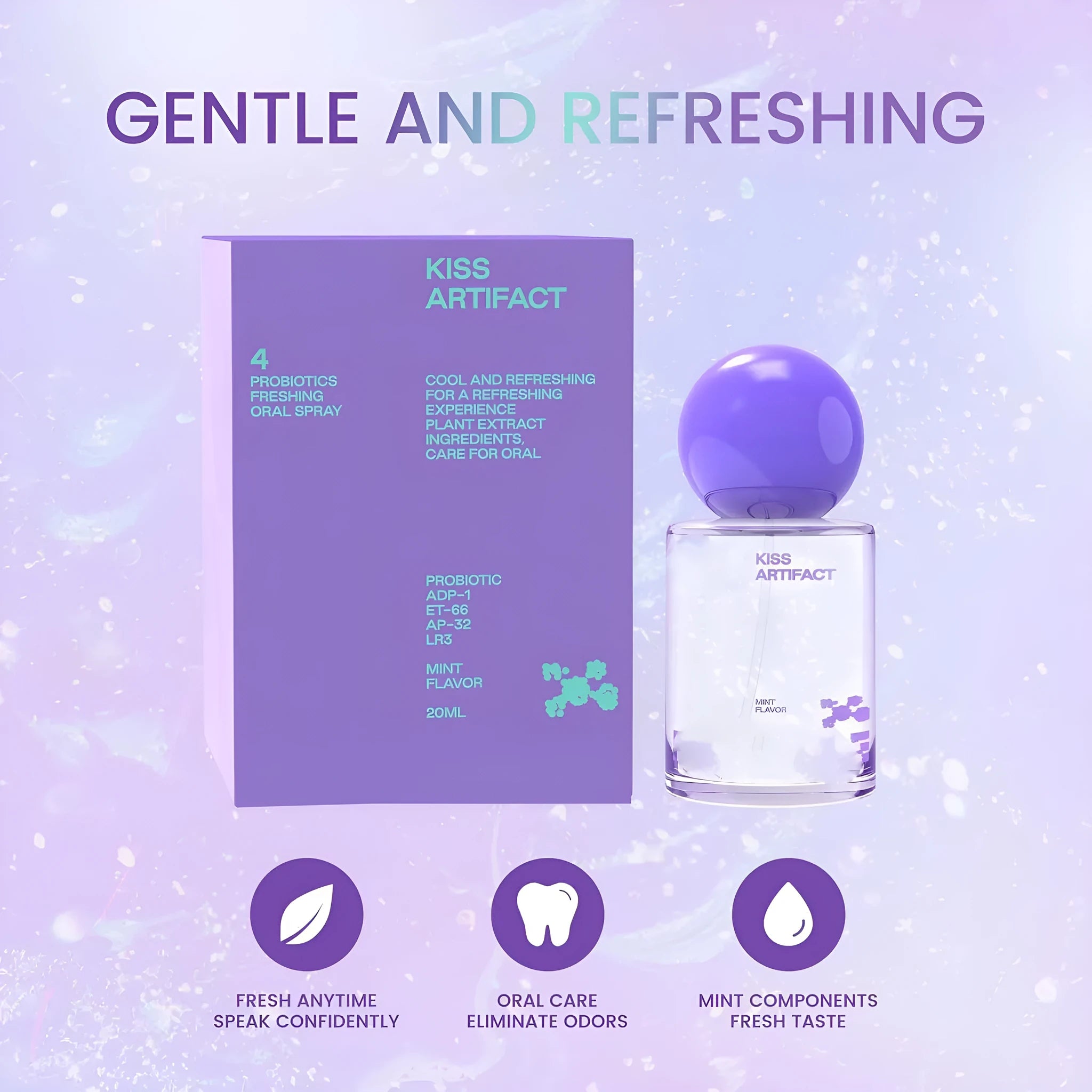 A portable 20ml white plastic spray bottle for oral hydration.