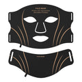 Black and gold IPL LED facial beauty mask with headband and touch screen controls