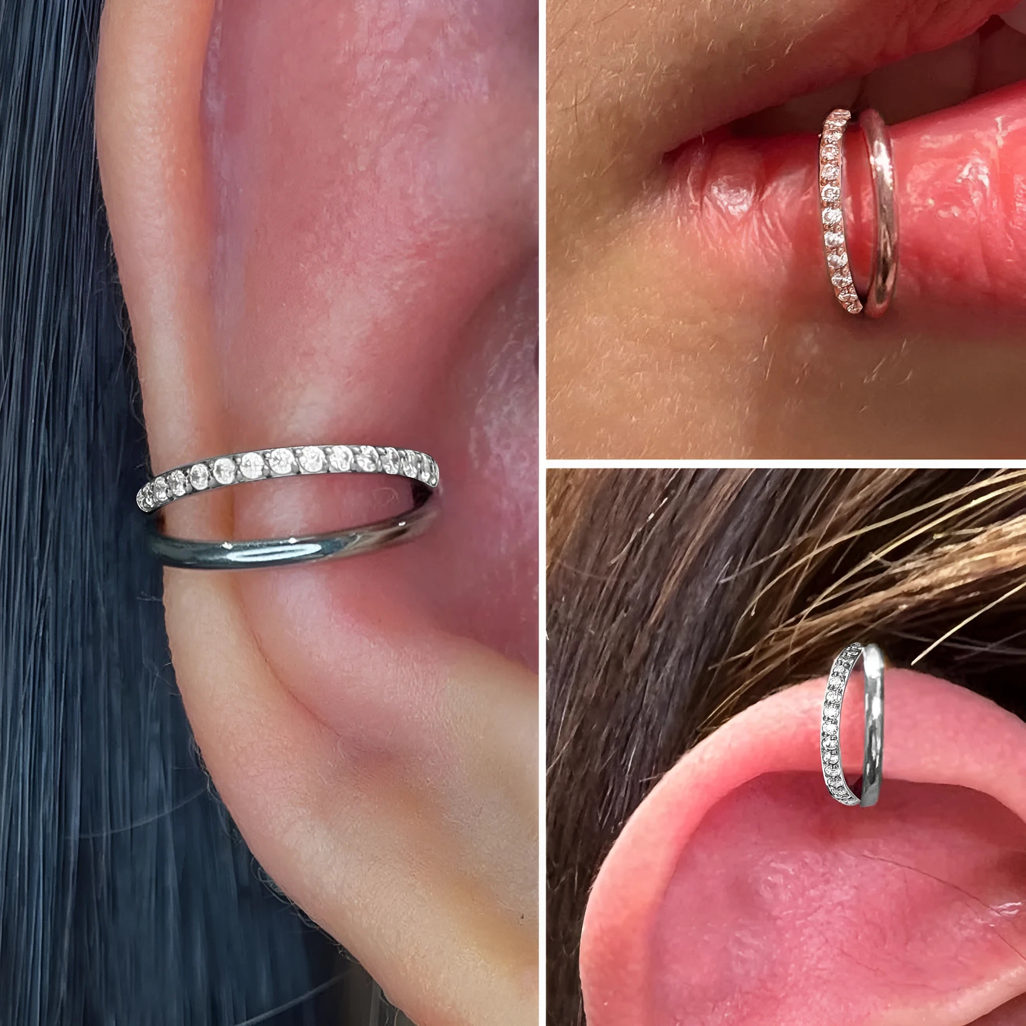 F136 titanium alloy fork nose ring body jewellery in multiple colours and sizes
