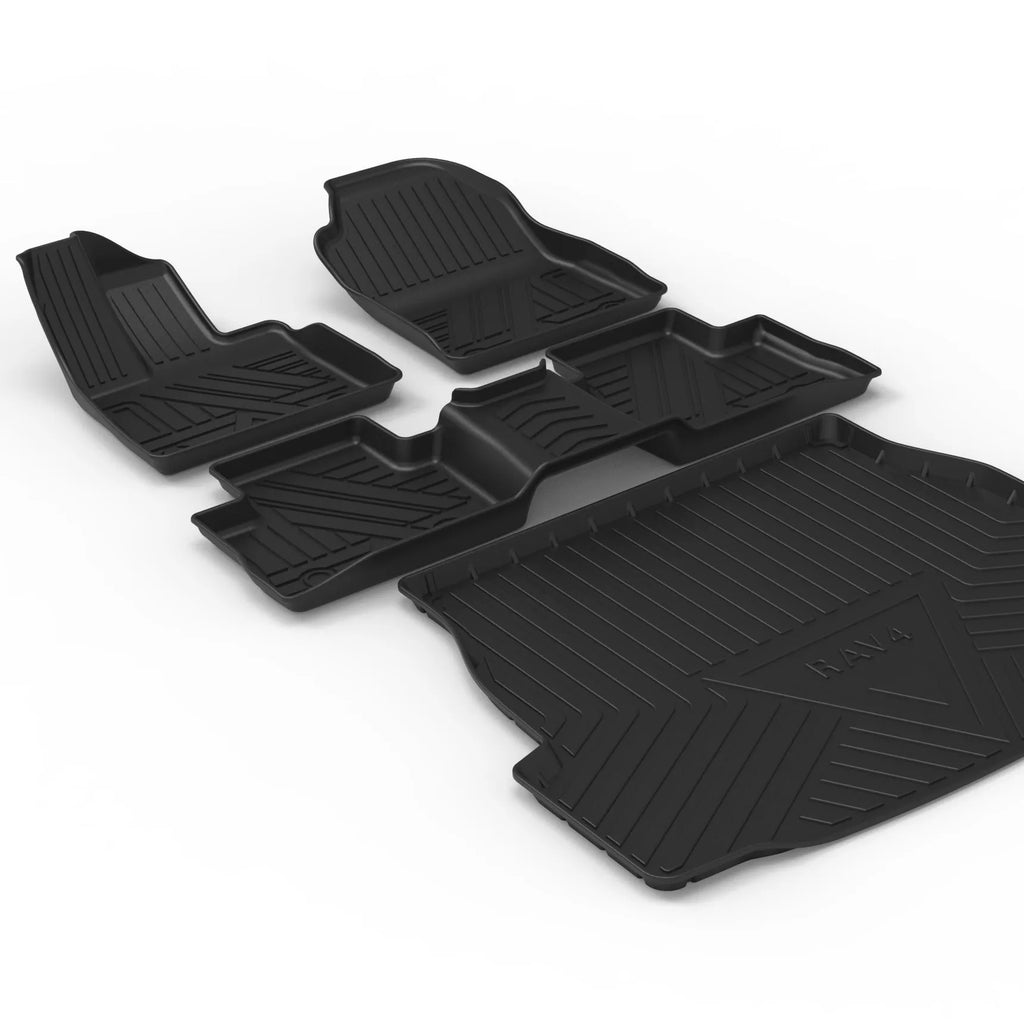 Black carbon fiber pattern TPE trunk pad for vehicle boot protection