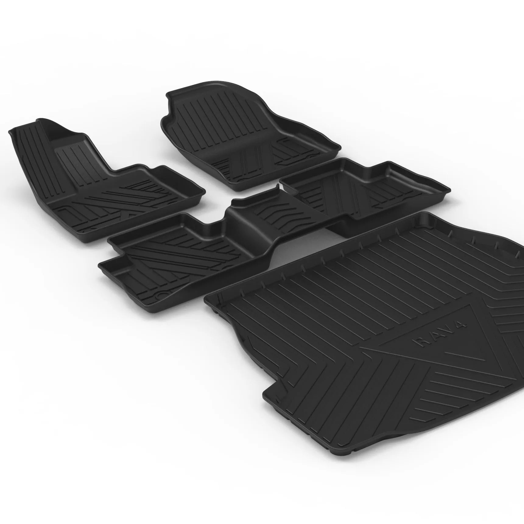 Black carbon fiber pattern TPE trunk pad for vehicle boot protection