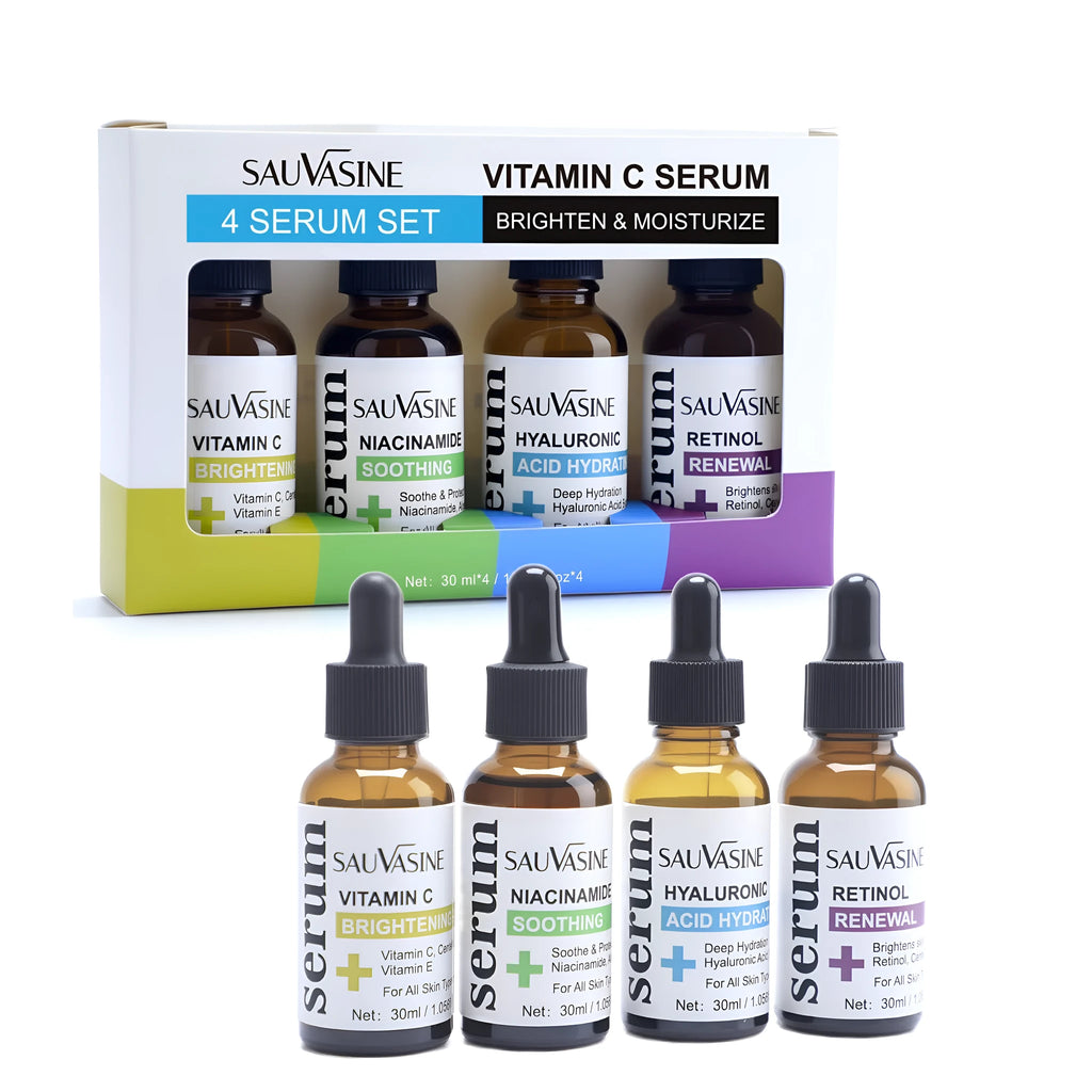 Vitamin C Skin Care 4-piece Set showing four 30ml essence bottles