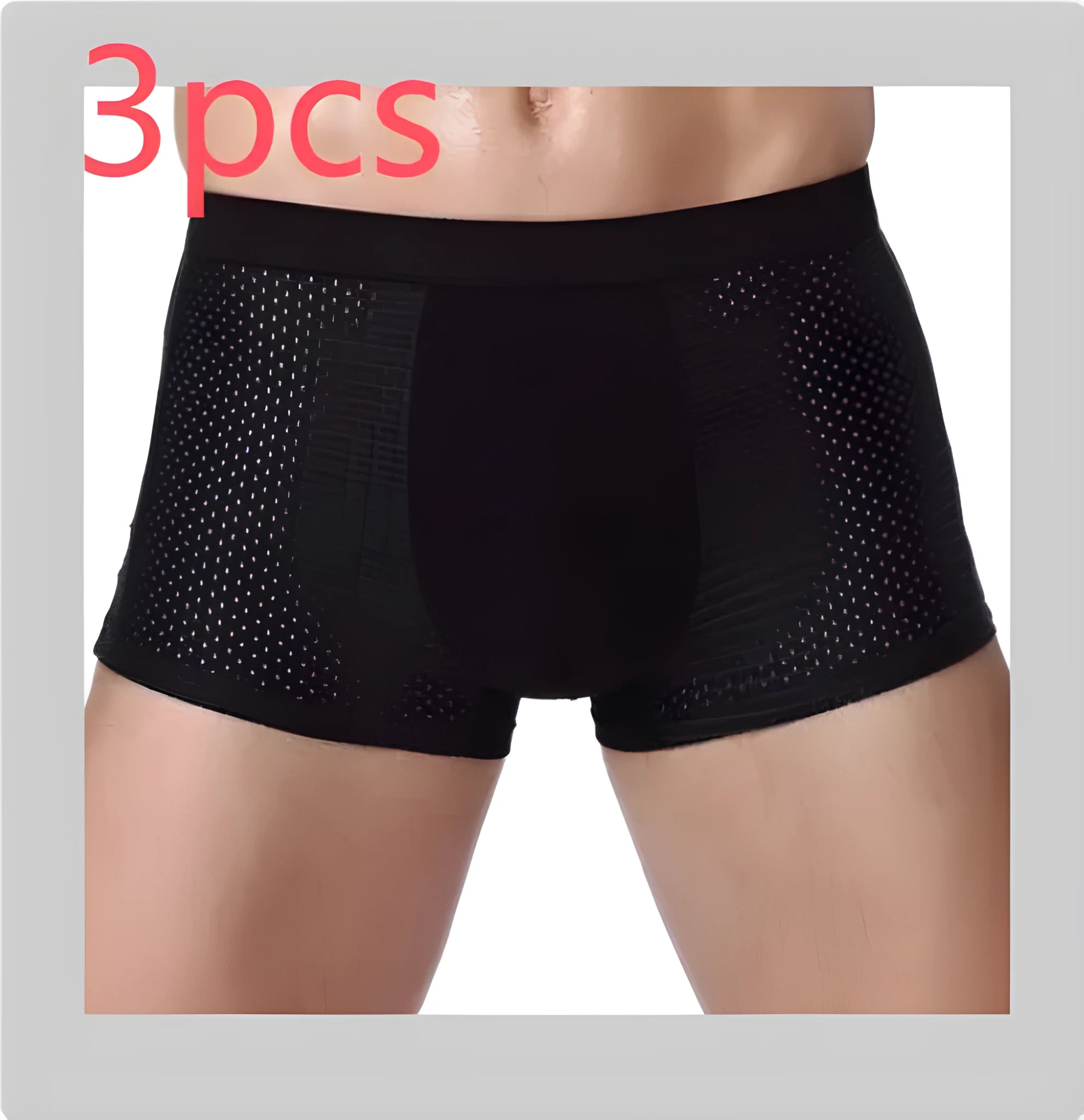 Men's solid colour modal boxer briefs with a U-convex design on a mid-waist.