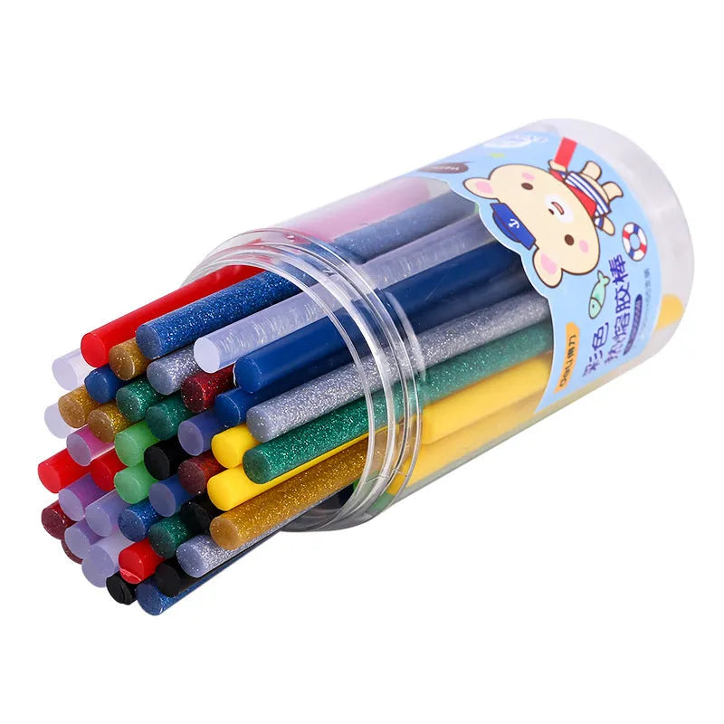 55 transparent hot melt glue sticks in pack with 7mm diameter for glue gun refills