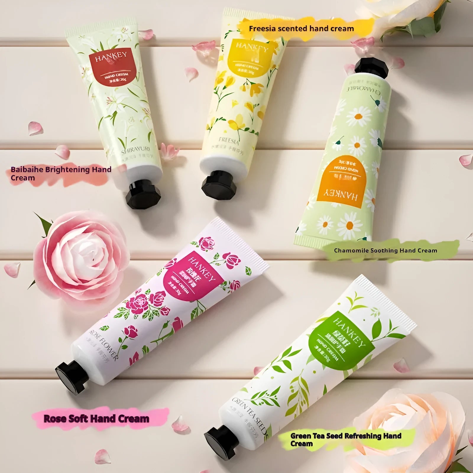 30g tube of fruit scented hand cream for moisturising dry skin.