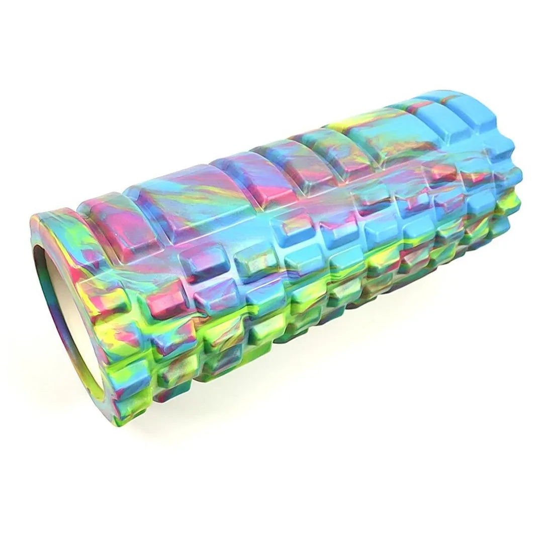33cm camouflage pattern EVA foam roller in blue green yellow colour variation