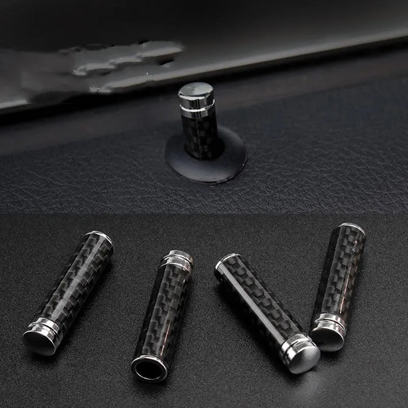 Four carbon fibre door lift covers with metal reinforcement for vehicle interior replacement