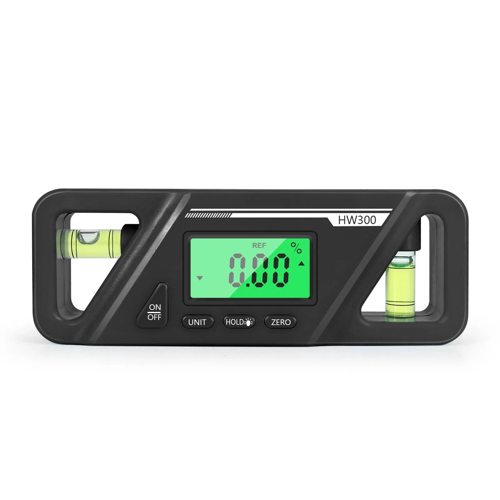 Digital magnetic inclinometer level gauge showing angle readout on display, placed on a metal surface.
