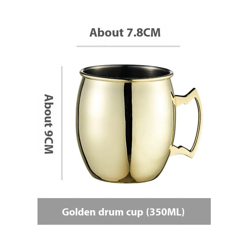 Stainless steel Moscow Mule cocktail glass with copper plating in multiple colour options