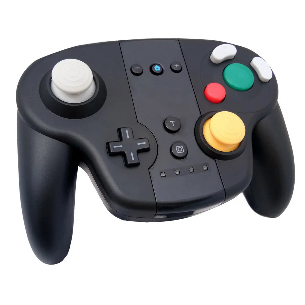 Black wireless gamepad for Nintendo Switch and PC with NFC and gyroscope functions.