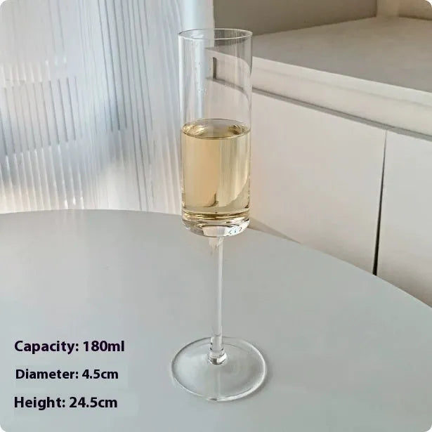 French champagne glass with goblet shape in crystal design variations