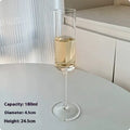 French champagne glass with goblet shape in crystal design variations