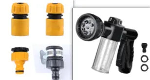 Green high-pressure foam spray water gun with adjustable nozzle for car and garden cleaning.
