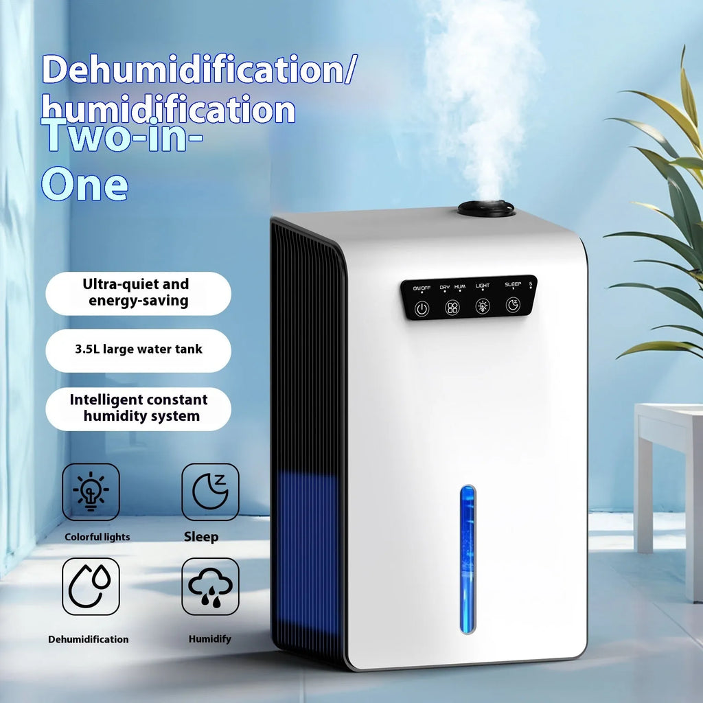 Milky white household dehumidifier for bedrooms with 2.6-4.0 litre water tank