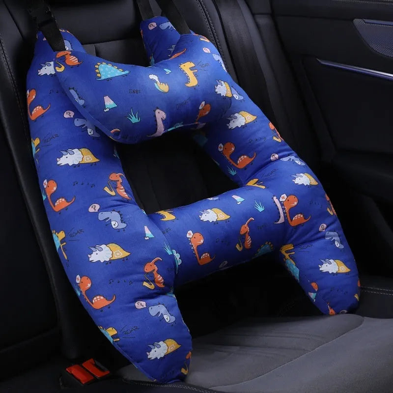 55cm by 70cm car headrest pillow in floral skirt rabbit design with optional neck support pillow.