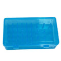 Plastic embroidery storage box with 42 compartments in transparent, pink, or blue colour options