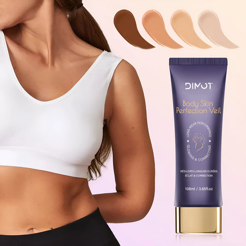 Waterproof body concealer cream bottle with application brush for tattoo and birthmark coverage