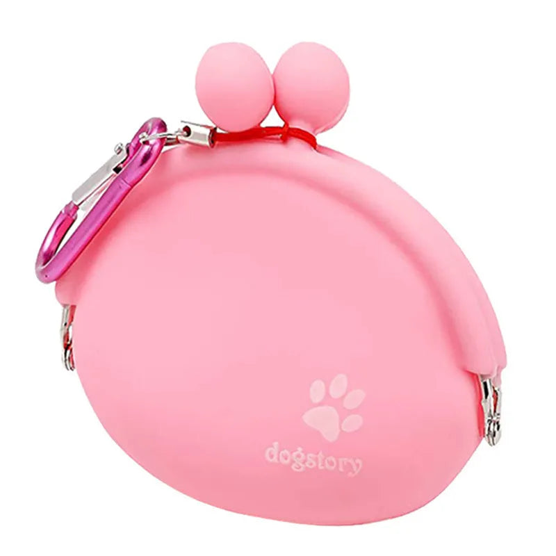 Yellow silicone dog training treat waist bag with hook-and-loop closure
