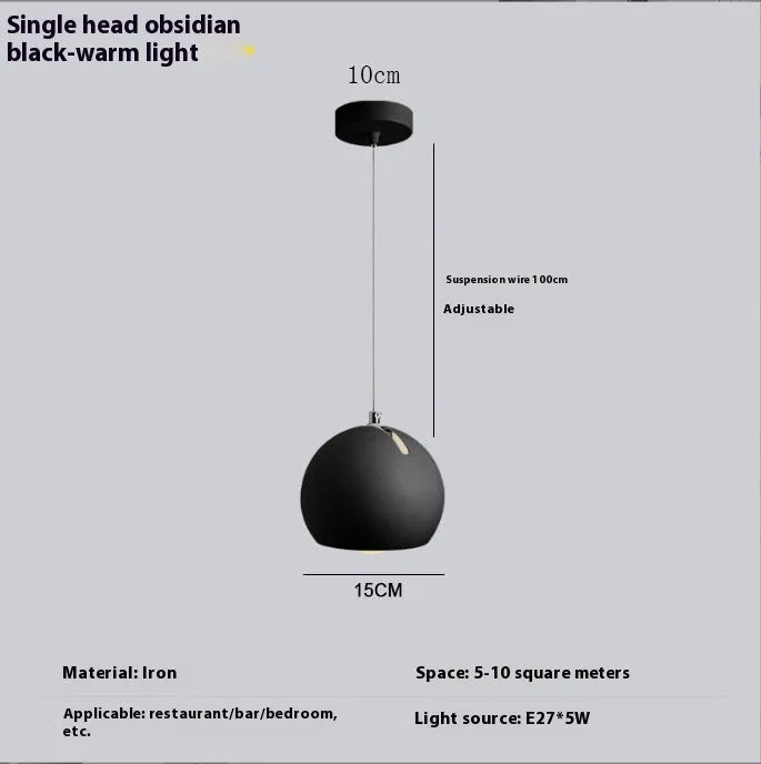 Post-modern ball chandelier table lamp in Moon White or Obsidian Black finish, available in single-head or three-head configurations.