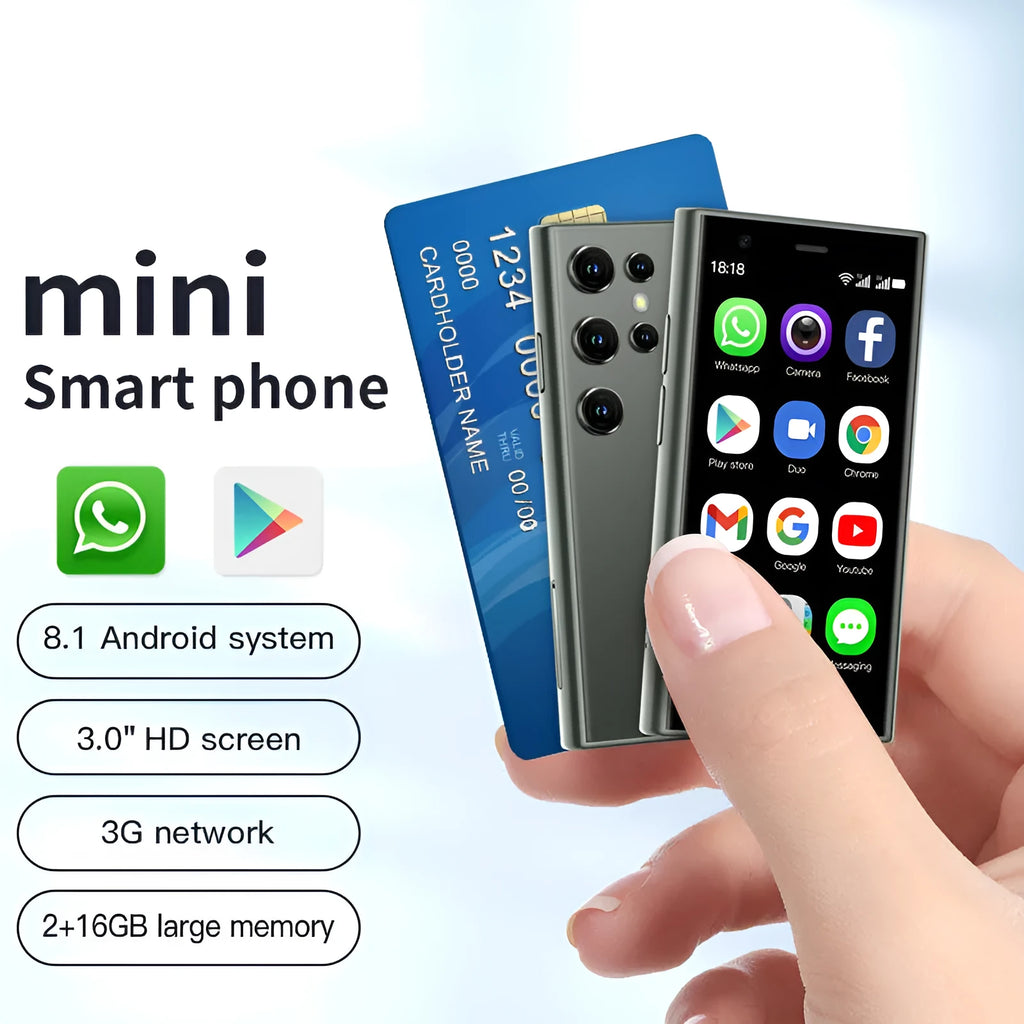 S23PRO XS15 mini Android smartphone in black, green or pink purple with 30cm screen and straight plate design