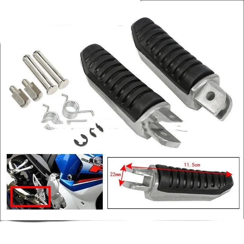 Black aluminium alloy motorcycle foot pegs for Suzuki Hayabusa and V-Strom models