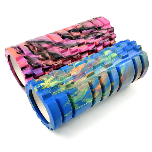33cm camouflage pattern EVA foam roller in blue green yellow colour variation