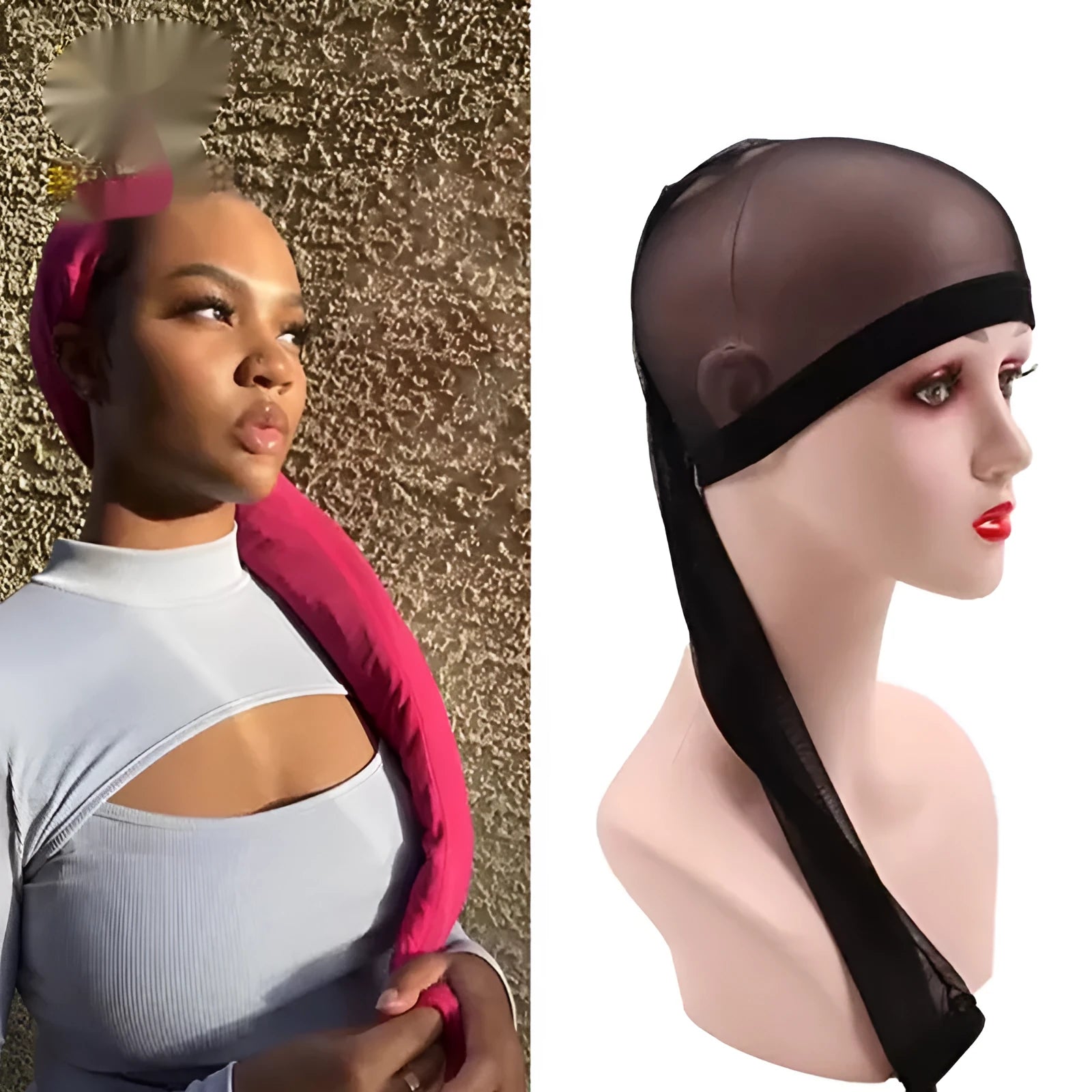 Breathable mesh wig cap in multiple colours including leopard print for long hair wigs