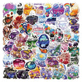 Set of 50 colourful tea cup graffiti waterproof stickers for scooter and luggage DIY decoration.