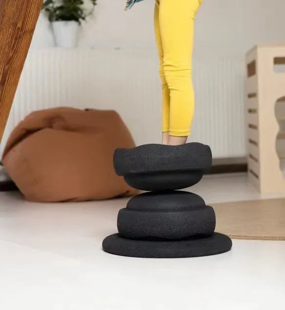 Plastic wood surf balance board for children age 4-6 in mixed colour and black options.