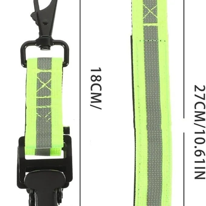 Fluorescent green fireman gloves safety clamp with metal buckle and reflective tape