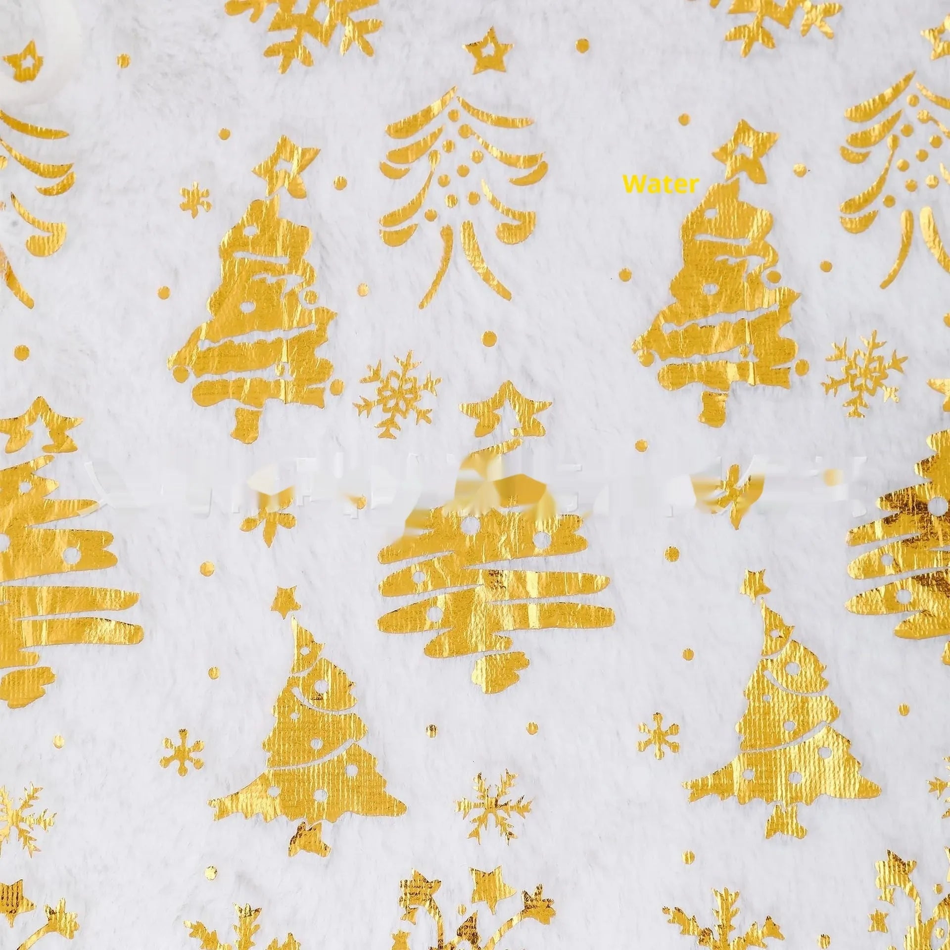 Plush red and green Christmas tree shaped rug with snowflake and star decorations on a wooden floor.