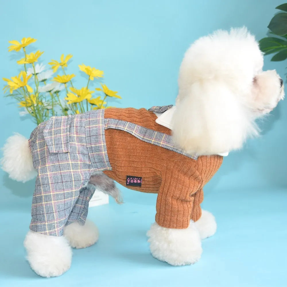 Dark blue or orange cotton dog suit shirt for small to large dogs, sizes S to 2XL