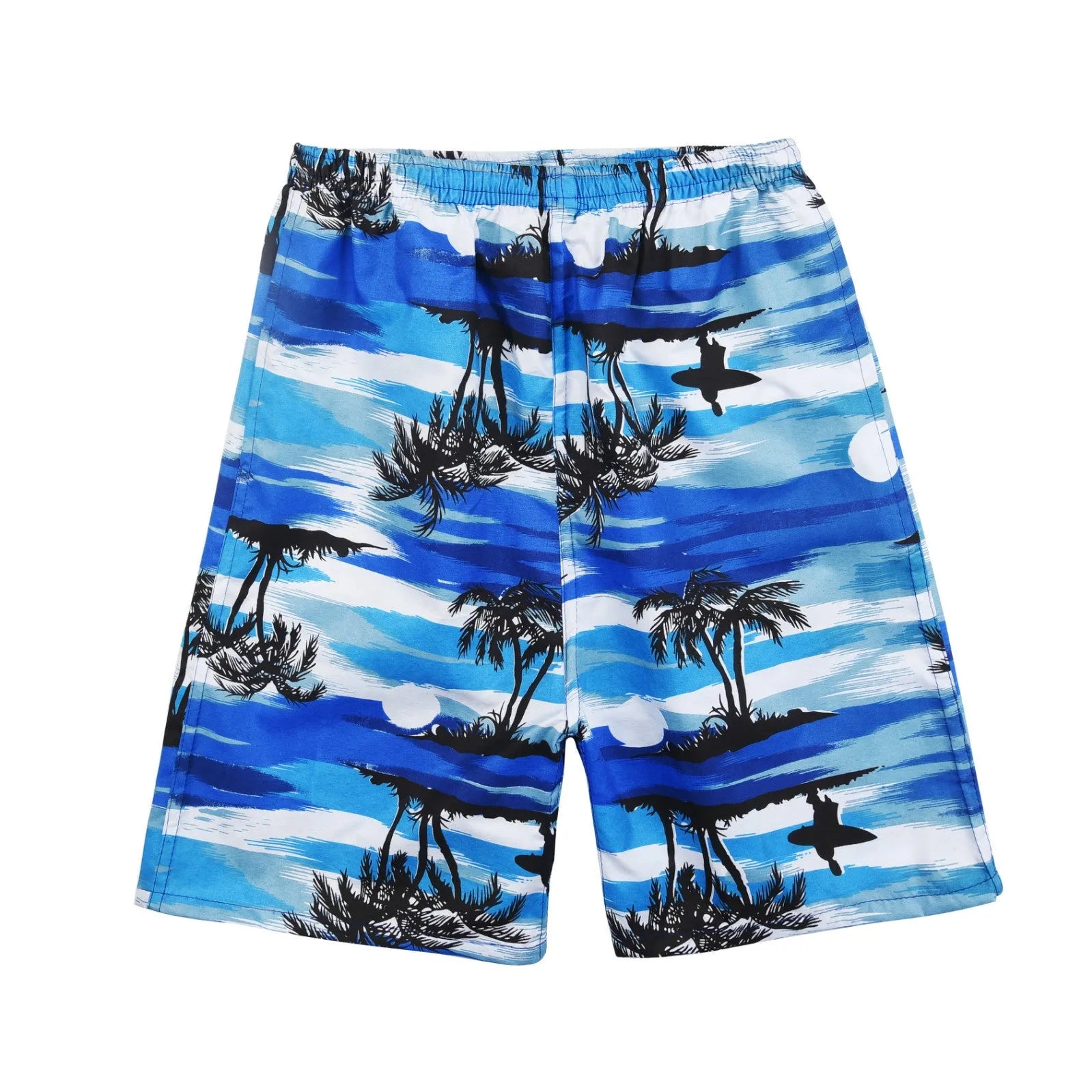 Men's floral printed five-point swimming trunks in free size made of polyester
