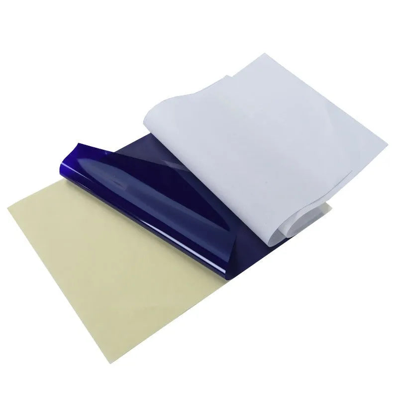 A4 tattoo transfer paper pack with quadruple copy capability and transfer paste gel
