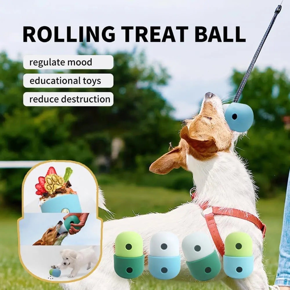 Food grade silicone dog treat puzzle toy in yellow with green colour for small medium dogs