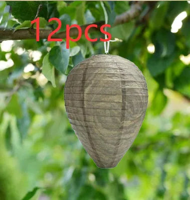 White paper honeycomb lantern with photographic colour print, shown expanded to 22cm by 28cm.
