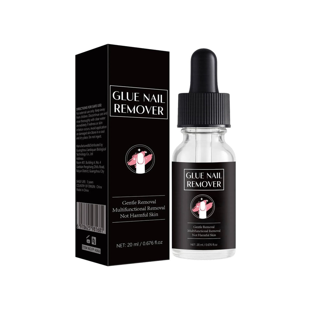 20ml nail glue remover bottle with precision applicator tip for acrylic and UV gel adhesive removal