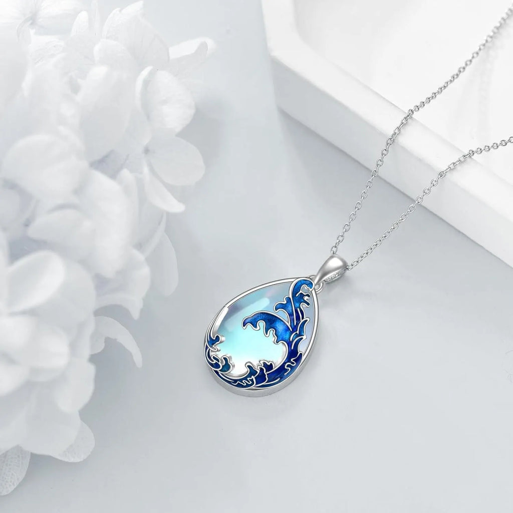 HAILANG women's necklace with blue heart pendant and love elements