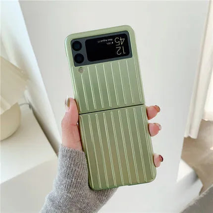 Samsung Z Flip3 ultra-thin flip phone case in black, red, pink, silver, gold, sky blue, and light green colours.